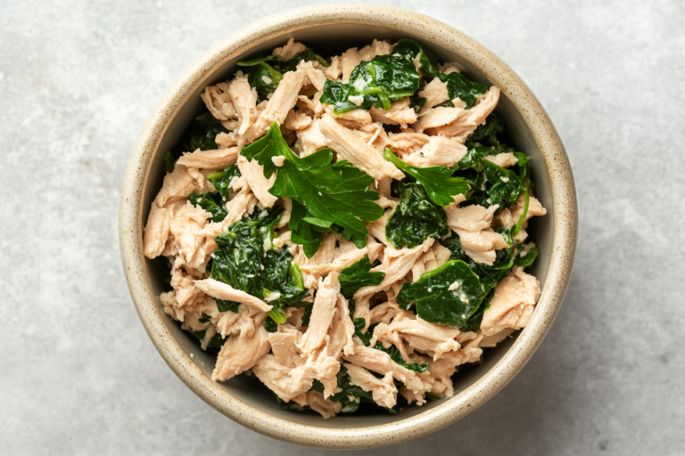 4-Ingredient Chicken and Spinach Cat Food for a Healthy Coat